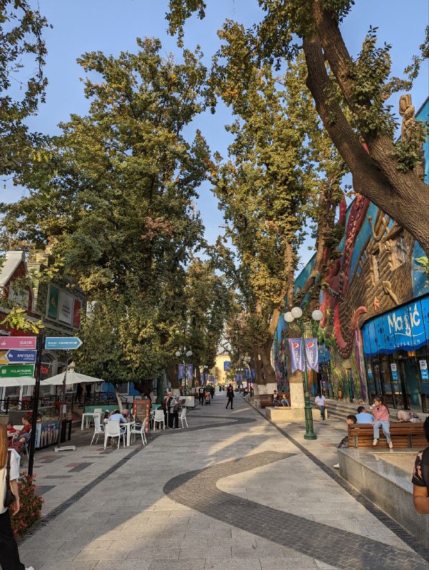 Выспался сегодня, пошли поели и немного прошли по городу.Впечатления первого дня странные, есть приятные симпатичные места, европейские вкусные кафе, но, в большинстве своем Ташкент оставляет впечатление ухоженного и чистого, но провинциального города, который все ещё развивается, в котором появляются модные и современные районы, но пока рано судить, нужно увидеть ещё больше и сделать вывод.Пока это только ощущения первого дня, буду держать в курсе.p.s. я выпал с человека Орла))Выспался сегодня, пошли поели и немного прошли по городу.Впечатления первого дня странные, есть приятные симпатичные места, европейские вкусные кафе, но, в большинстве своем Ташкент оставляет впечатление ухоженного и чистого, но провинциального города, который все ещё развивается, в котором появляются модные и современные районы, но пока рано судить, нужно увидеть ещё больше и сделать вывод.Пока это только ощущения первого дня, буду держать в курсе.p.s. я выпал с человека Орла))